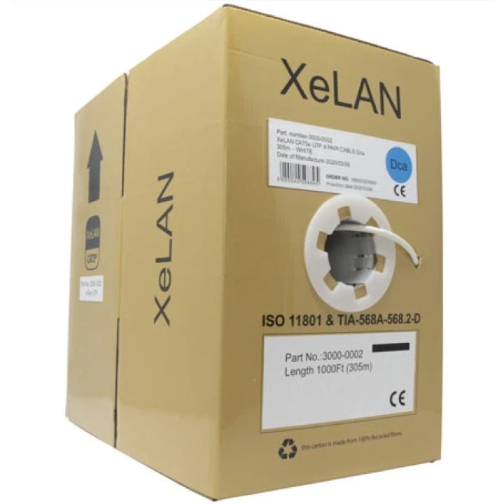XeLAN Cat5e UTP 4 Pair DCA 305m Cable - White 3000-0002 3 XeLAN Cat5e UTP 4 Pair DCA 305m Cable - White 3000-0002
