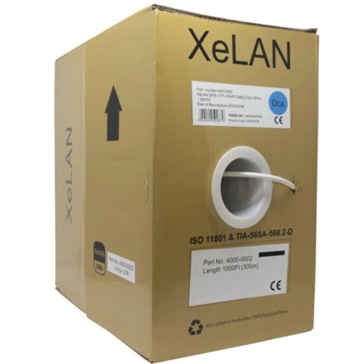XeLAN Cat6 UTP 4 Pair DCA 305m Cable - White 4000-0002 3 XeLAN Cat6 UTP 4 Pair DCA 305m Cable - White 4000-0002