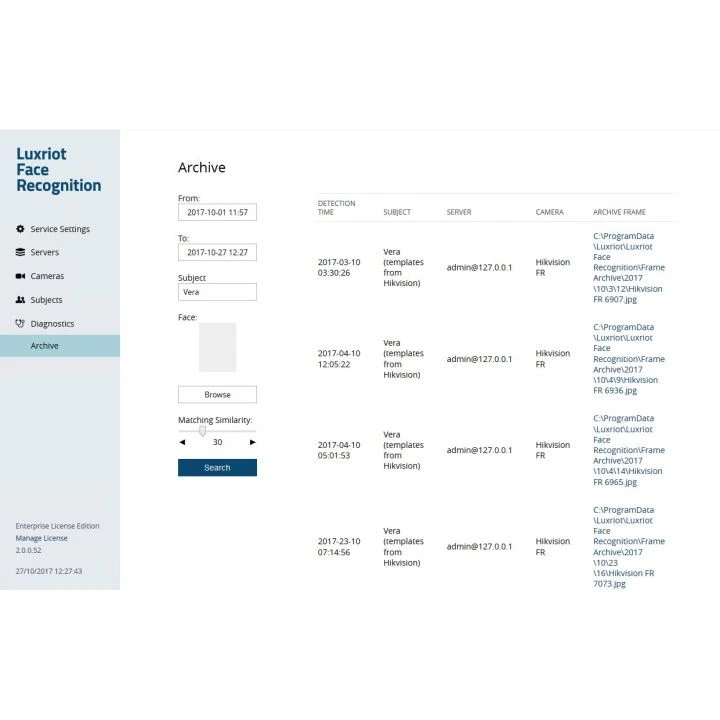 Luxriot Vero FR 1 Channel License, 10,000 Faces 5 Luxriot Vero FR 1 Channel License, 10,000 Faces - Image 3