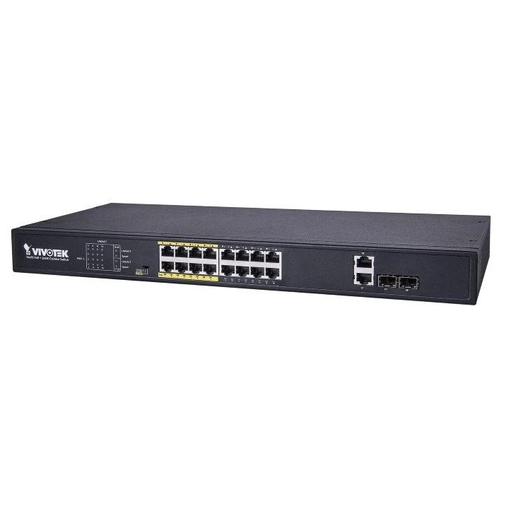 Vivotek AW-FGT-180D-250 Unmanaged 16 X FE PoE + 2 X GE Combo Switch 3 Vivotek AW-FGT-180D-250 Unmanaged 16 X FE PoE + 2 X GE Combo Switch