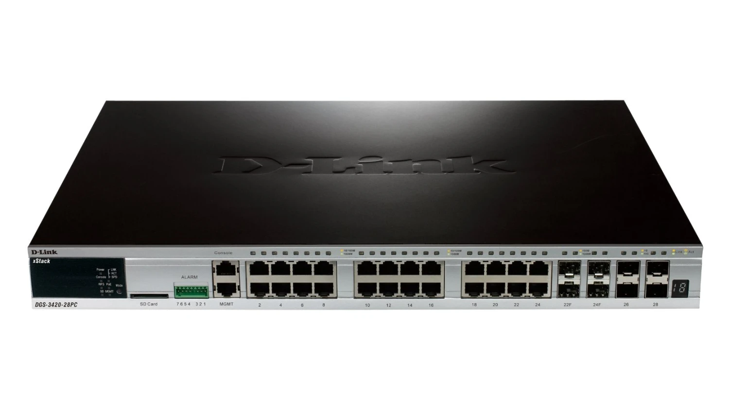 D Link D-Link DGS-3420-28PC 28-Port Gigabit PoE+ Switch With 4 Combo SFP & 4 SFP+ Ports 3 D Link D-Link DGS-3420-28PC 28-Port Gigabit PoE+ Switch With 4 Combo SFP & 4 SFP+ Ports