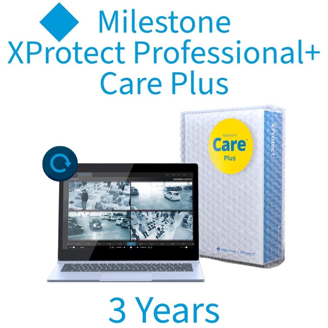 Milestone 3 Years Care Plus XProtect Professional+ Device License 3 Milestone 3 Years Care Plus XProtect Professional+ Device License
