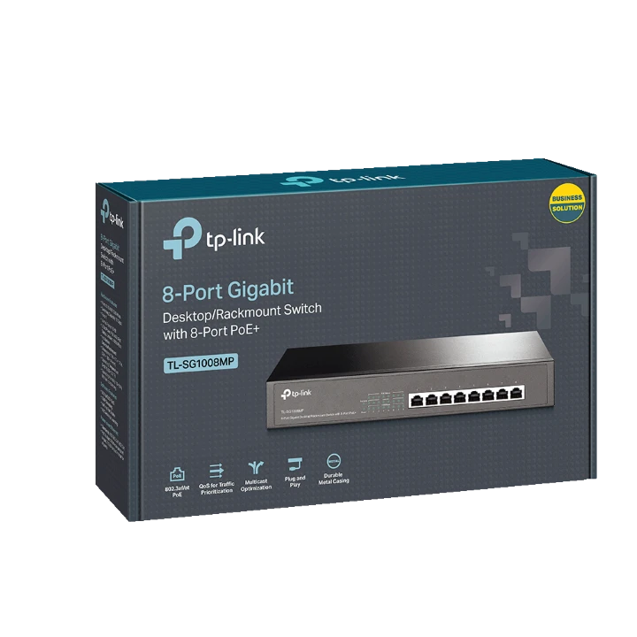 TP-Link TL-SG1008MP 8-Port Gigabit Desktop/Rackmount Switch With 8-Port PoE+ 6 TP-Link TL-SG1008MP 8-Port Gigabit Desktop/Rackmount Switch With 8-Port PoE+ - Image 4