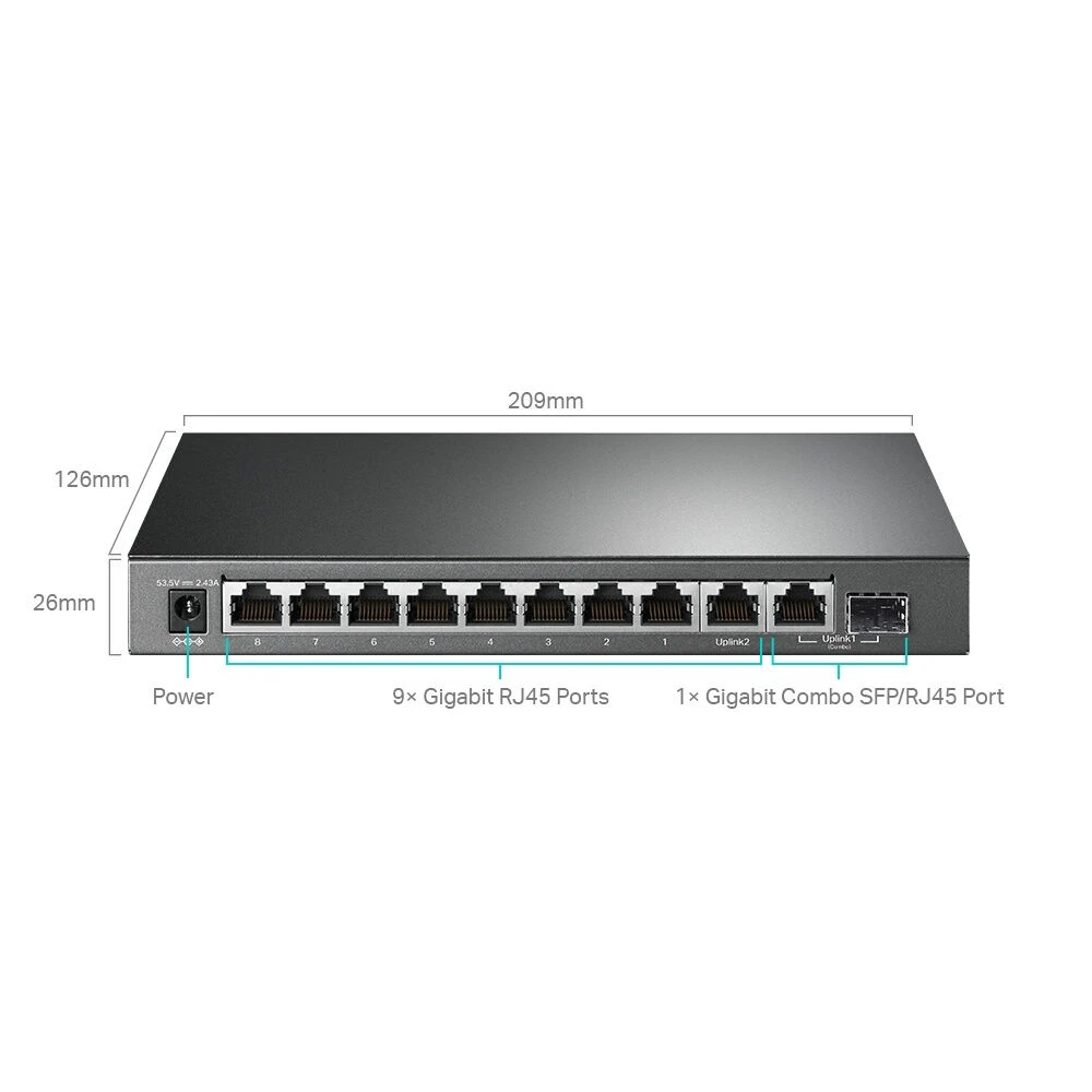 TP-Link TL-SG1210MPE 10-Port Gigabit Easy Smart Switch With 8-Port PoE+ 5 TP-Link TL-SG1210MPE 10-Port Gigabit Easy Smart Switch With 8-Port PoE+ - Image 3